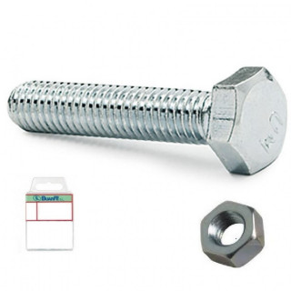 BLISTER TORNILLO ROSCA METAL CABEZA HEXAGONAL DIN 933 CON TUERCA CINCADO