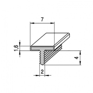 PERFIL "T" CALETA 7mm 3M. CROMADO