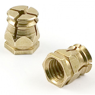 TUERCA EXPANSIBLE LATON M6-9 SIN PASTILLA  PARA TALADRO DE 8mm.