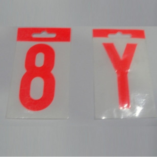 LETRA ADHESIVA PLASTICO 80mm. FLUOR